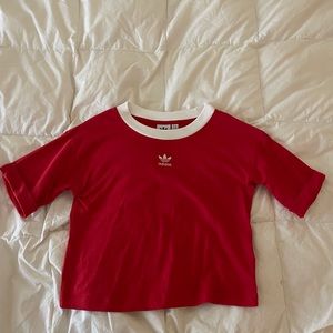 Red Adidas crop top